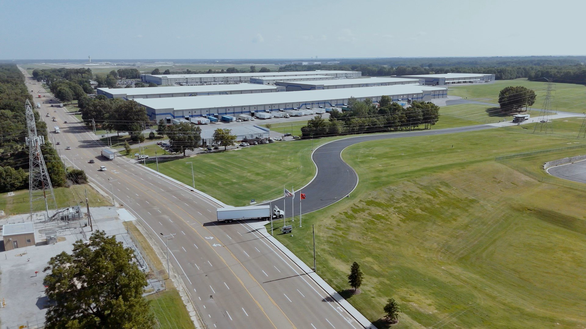 Aerial image of warehouse